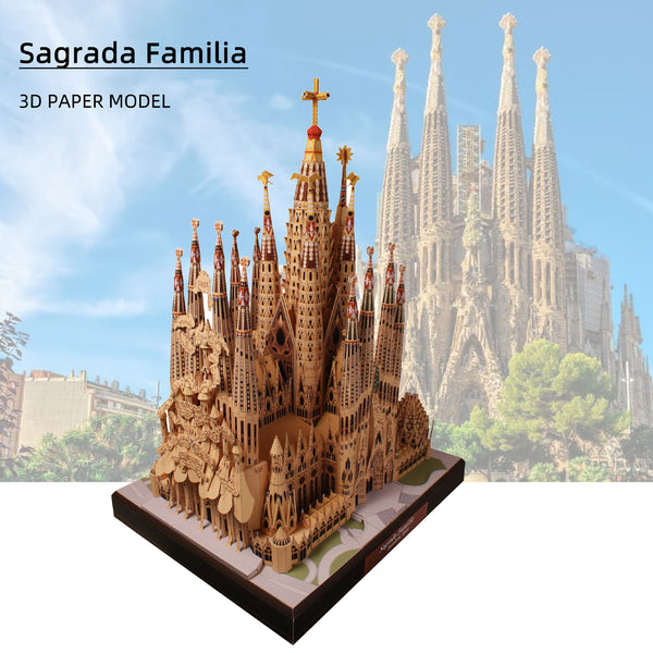 Puzzlemechanic 3D paper Puzzles , La Sagrada Família Metal Model Kit, Challenge Spanish Cathedral Brain Teaser Architecture Building DIY Handmade Stereo Origami Gift