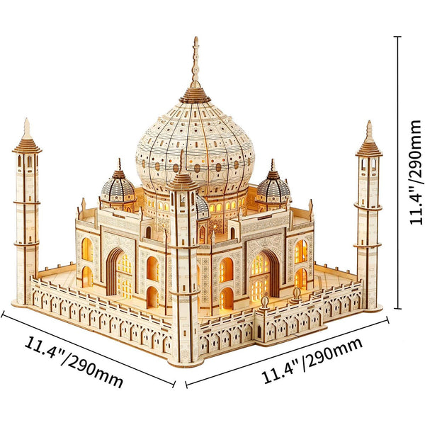 Taj Mahal Difficult DIY truck 3D wooden puzzle toy （with light）